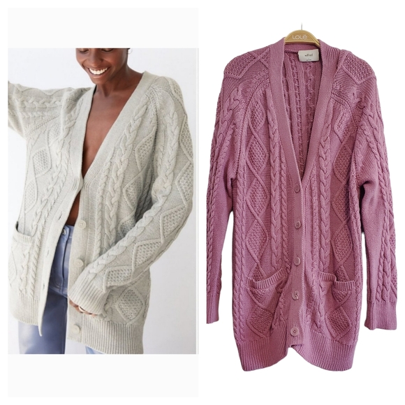 Aritzia Sweaters - Aritzia Wilfred Anya Merino Wool Pink Knit Cardigan